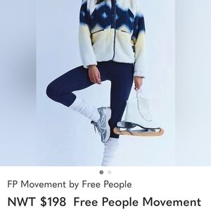 FP Movement by Free People Blue and Cream Teddy Jacket